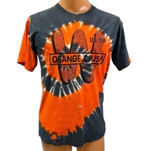 Orange Crush Mens Medium Tie Dye Short Sleeve 100% Cotton Crew Neck Tee Shirt
